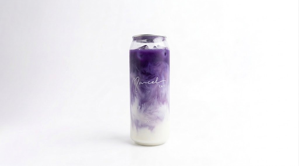 Ice vanilla ube latte Marcel Coffee